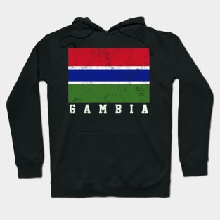 Gambia / Faded Vintage Style Flag Design Hoodie